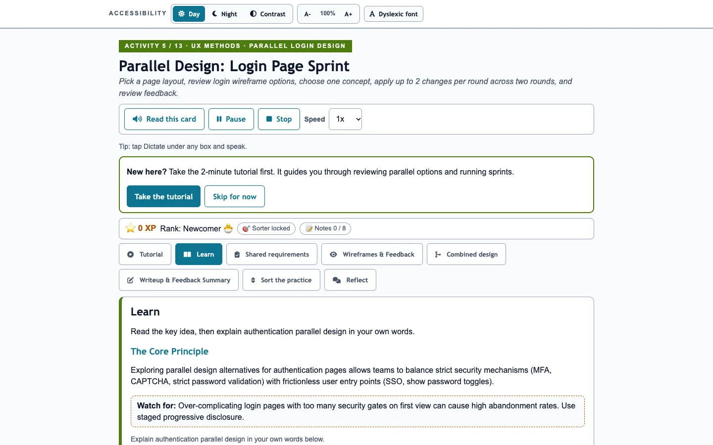 05. Parallel design — Login Page Sprint app screenshot