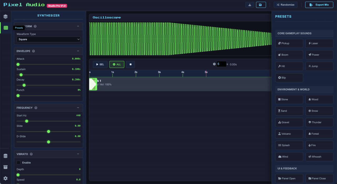 Pixel Audio app