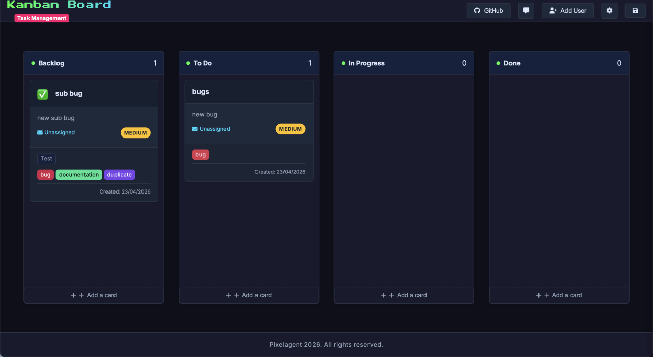 Pixel Kanban App