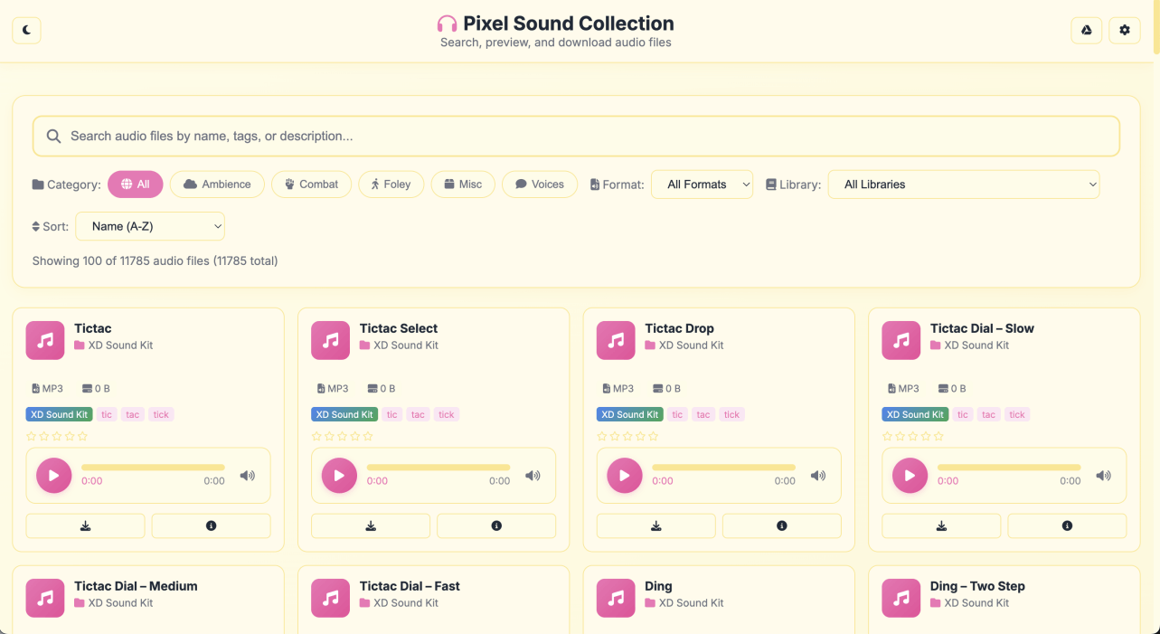 Pixel Sound Search App